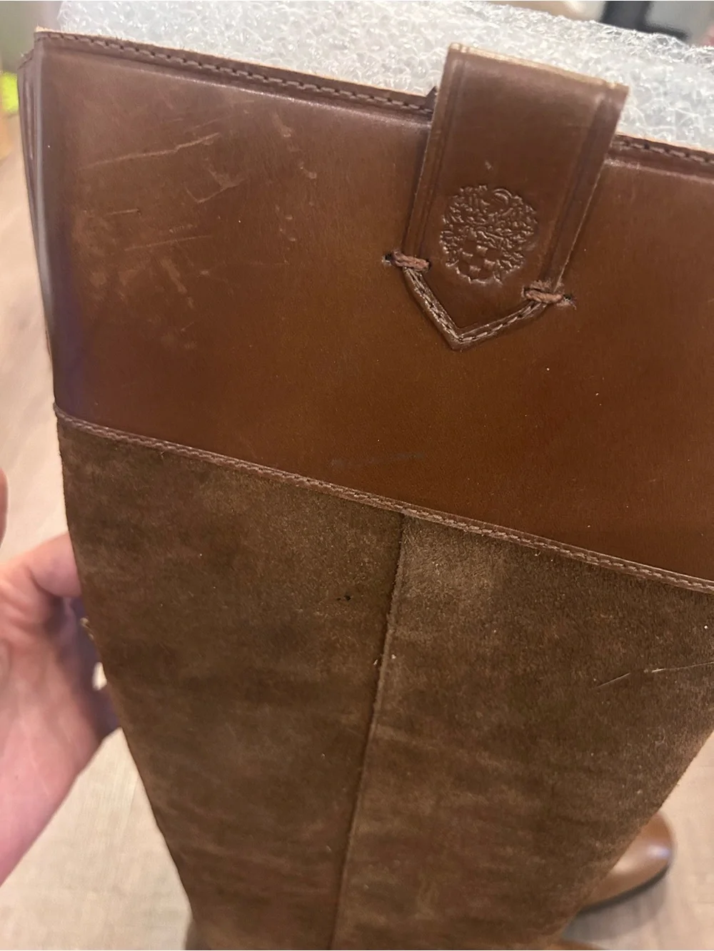 Vince Camuto Selpisa Womens Knee High Riding Boots Brown Side Zip Size 9M